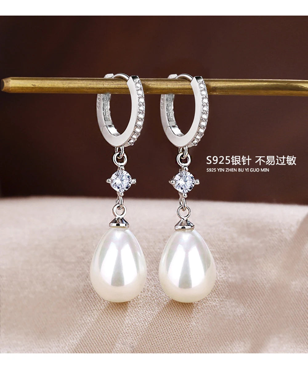 Sterling Silver/Gold Pearl Earrings