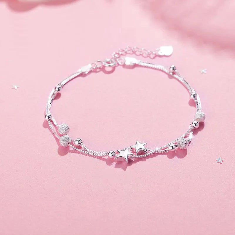 Silver Color Retro Star/Heart Bracelets