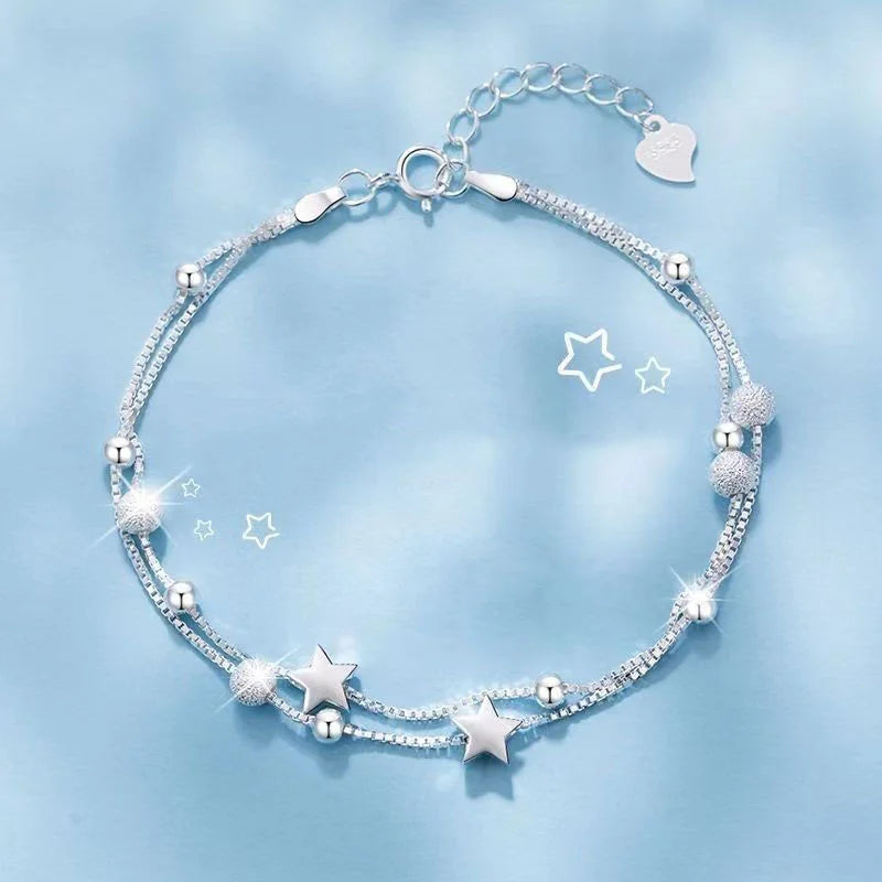 Silver Color Retro Star/Heart Bracelets