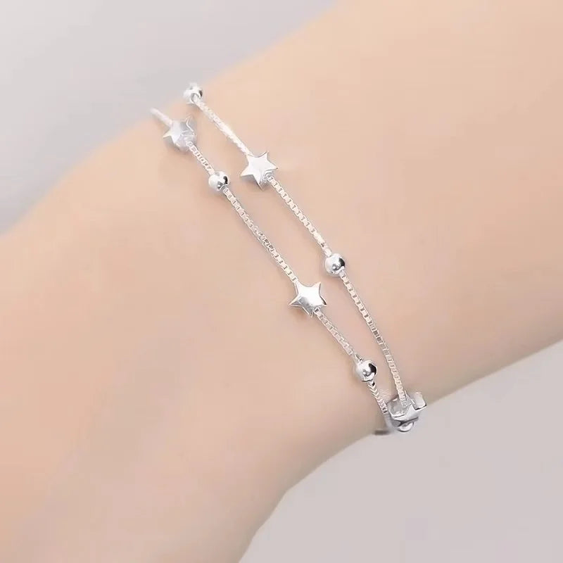 Silver Color Retro Star/Heart Bracelets