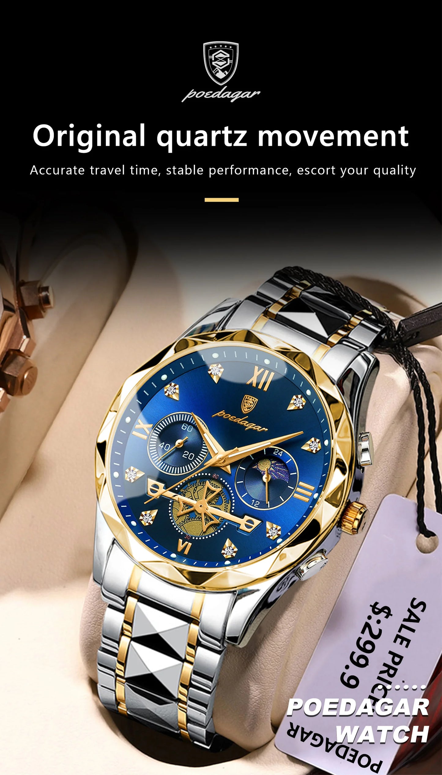 Luminous Water Resistant Quartz Watch