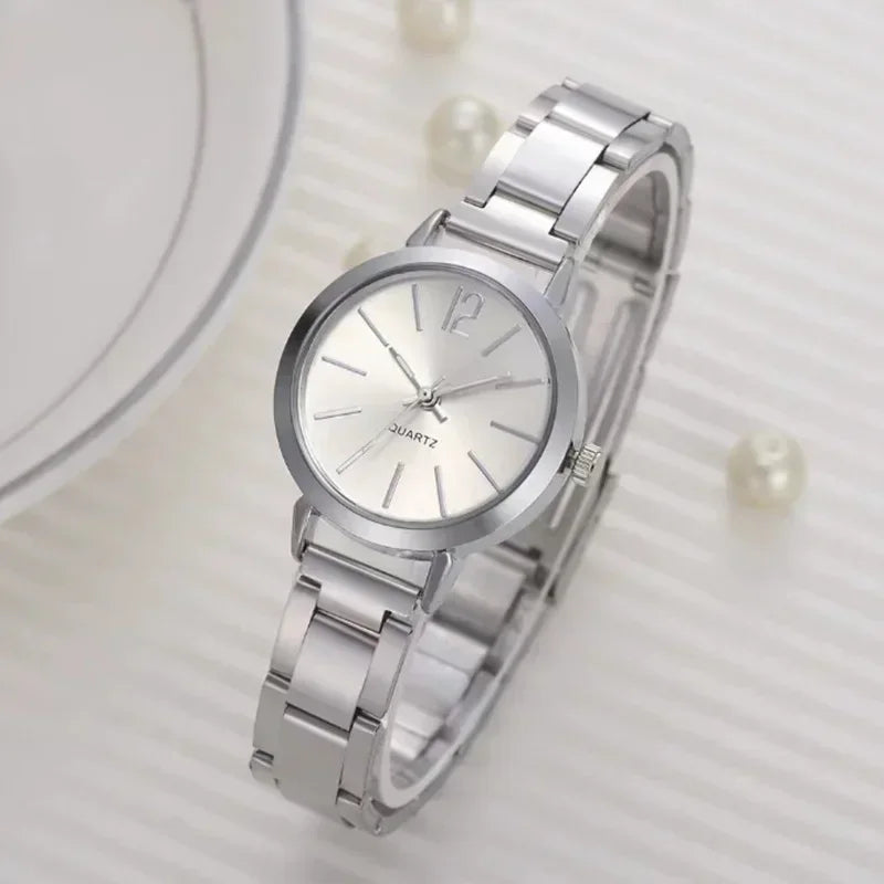 Stainless Steel Quartz Round Ladies’ Watches