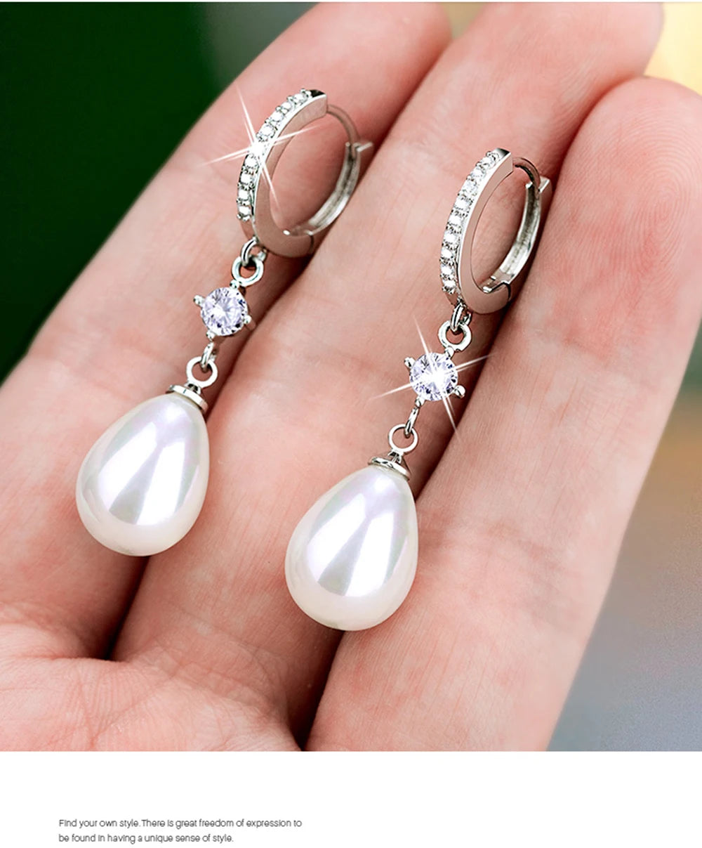 Sterling Silver/Gold Pearl Earrings