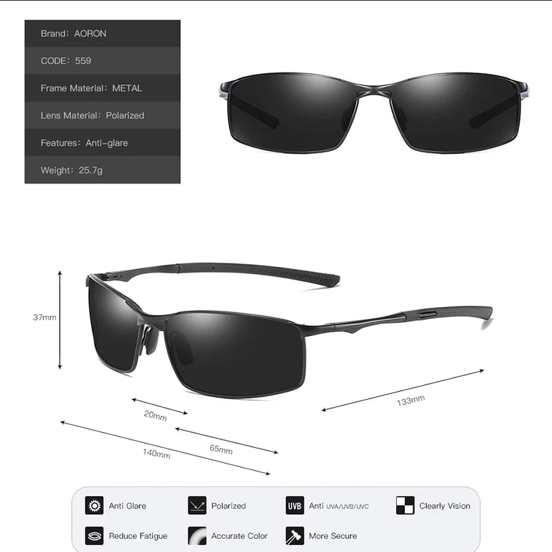 Alloy Frame UV400 Polarized Sunglasses